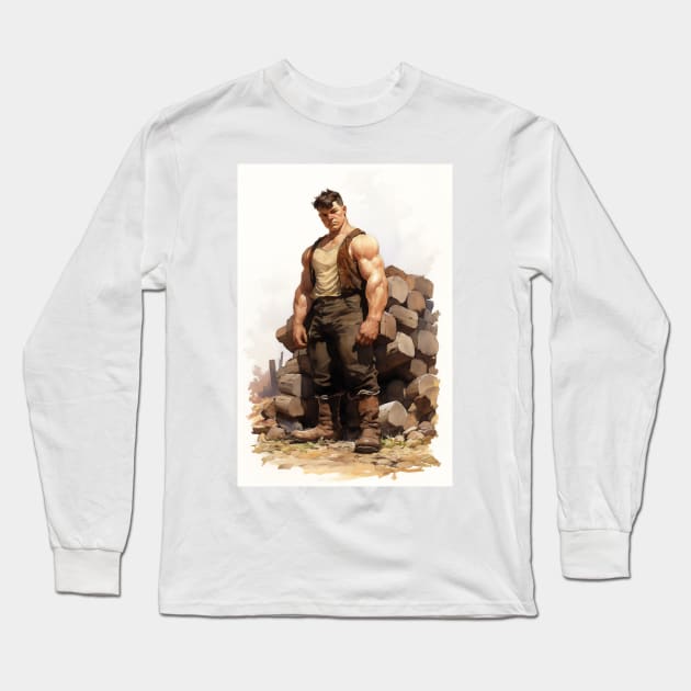 The Strongman Long Sleeve T-Shirt by David Kincaid Art